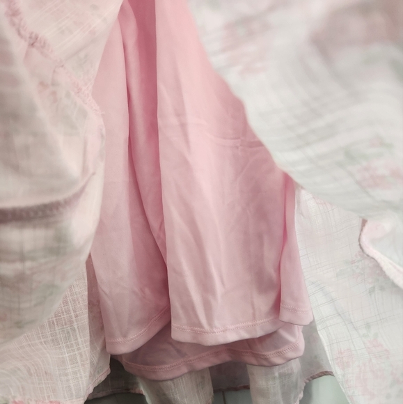 Francesca's Preppy Ellena Tie Strap Ruffle Tiered Midi Milkmaid Dress in Pink M - Picture 11 of 16